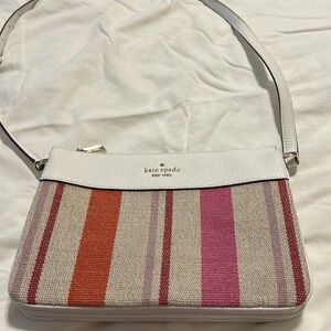 Cute canvas and leather multicolored Kate Spade crossbody bag